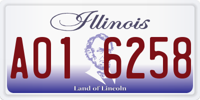 IL license plate A016258