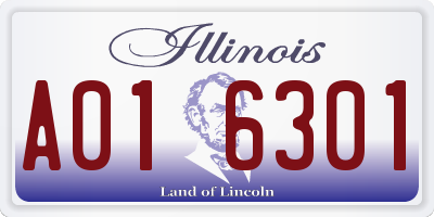 IL license plate A016301