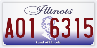 IL license plate A016315