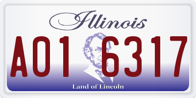 IL license plate A016317