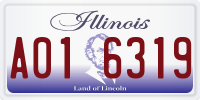 IL license plate A016319