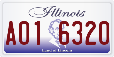 IL license plate A016320