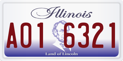 IL license plate A016321