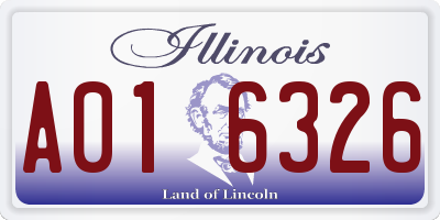 IL license plate A016326