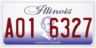 IL license plate A016327