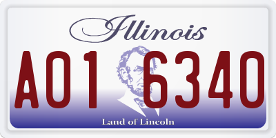 IL license plate A016340