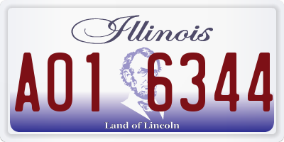 IL license plate A016344
