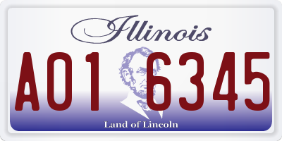 IL license plate A016345