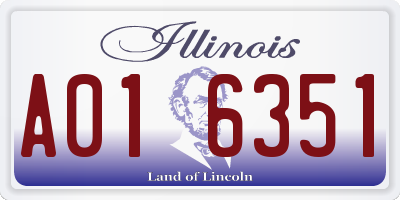 IL license plate A016351