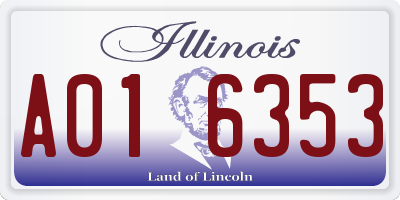 IL license plate A016353
