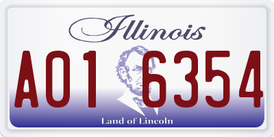 IL license plate A016354