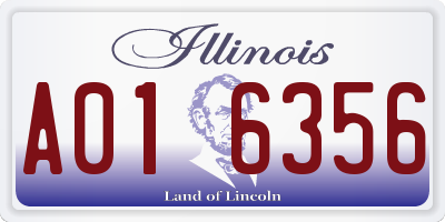 IL license plate A016356