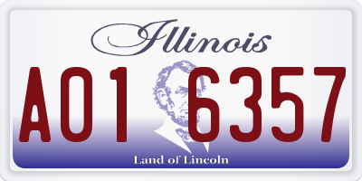 IL license plate A016357