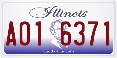 IL license plate A016371