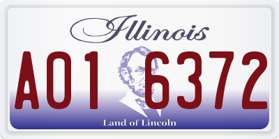IL license plate A016372