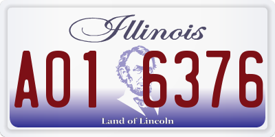 IL license plate A016376
