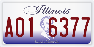IL license plate A016377