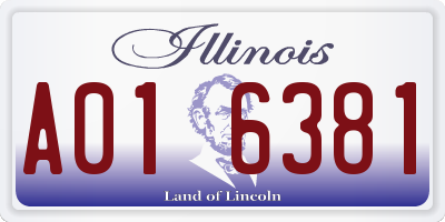 IL license plate A016381