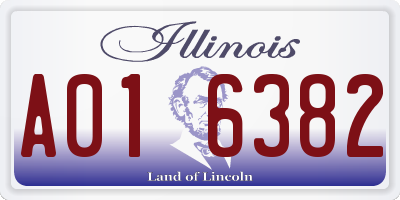 IL license plate A016382