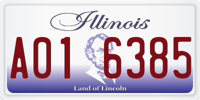 IL license plate A016385
