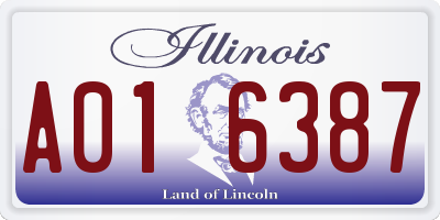 IL license plate A016387