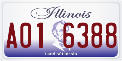 IL license plate A016388