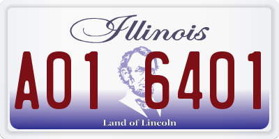 IL license plate A016401