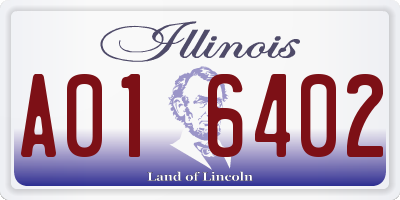 IL license plate A016402