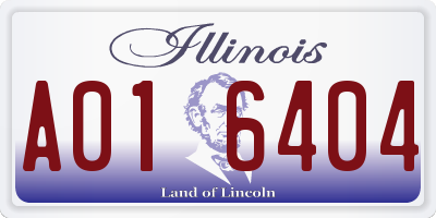 IL license plate A016404