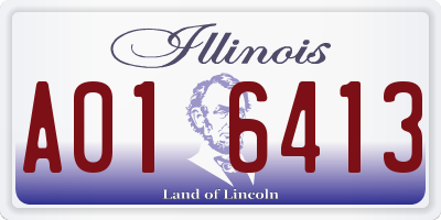 IL license plate A016413