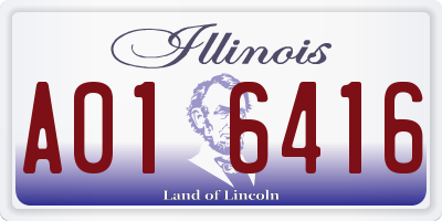 IL license plate A016416