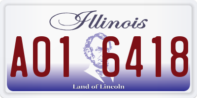 IL license plate A016418