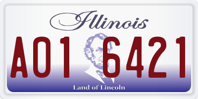 IL license plate A016421