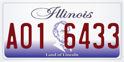 IL license plate A016433