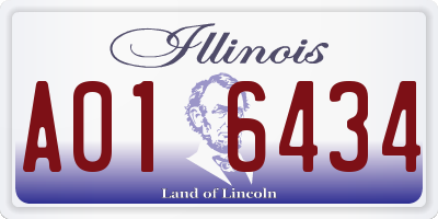 IL license plate A016434