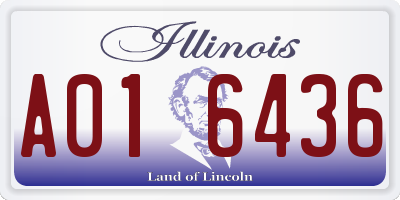 IL license plate A016436