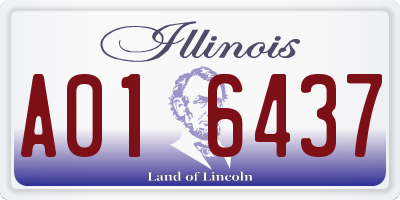 IL license plate A016437