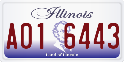 IL license plate A016443