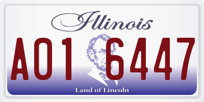 IL license plate A016447