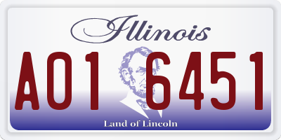 IL license plate A016451