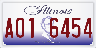 IL license plate A016454