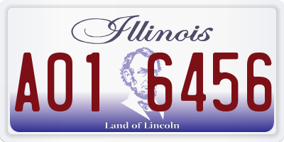 IL license plate A016456