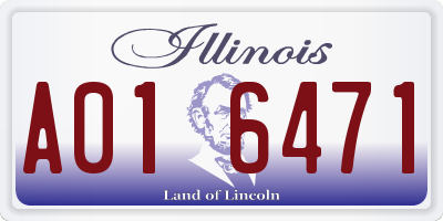 IL license plate A016471