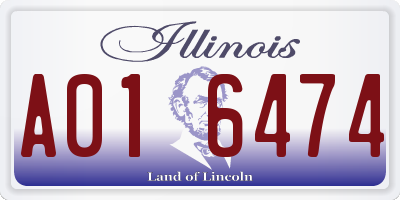 IL license plate A016474