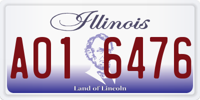 IL license plate A016476