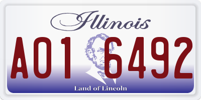 IL license plate A016492