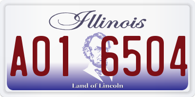 IL license plate A016504