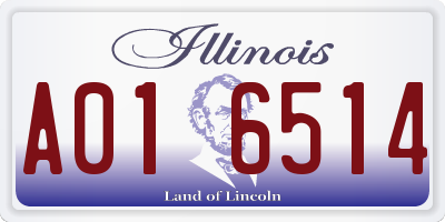 IL license plate A016514
