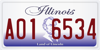 IL license plate A016534