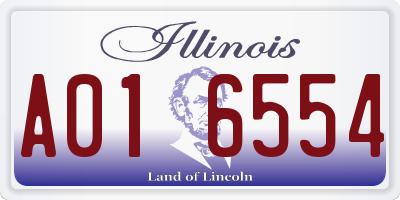 IL license plate A016554